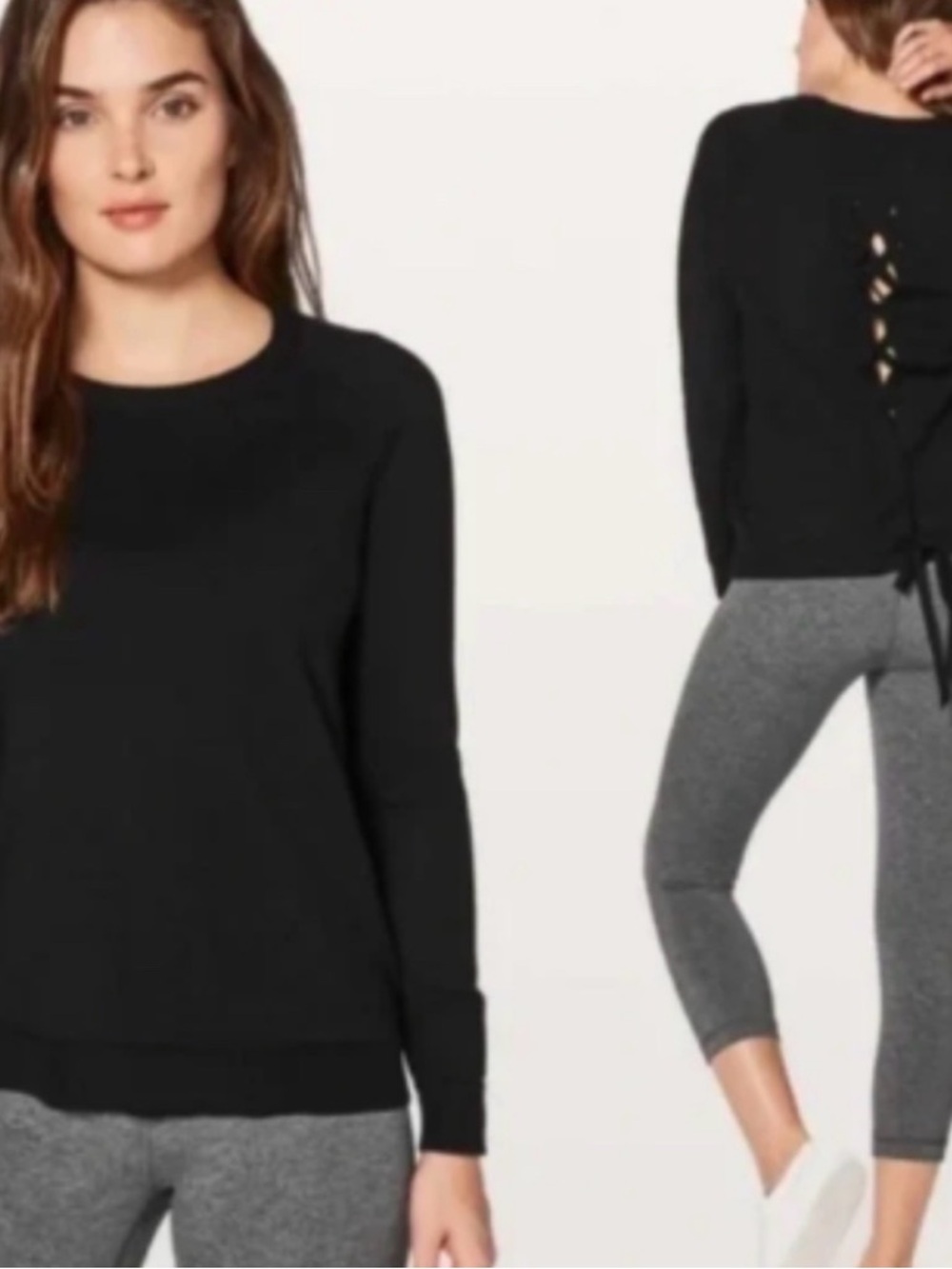 lululemon athletica Black Long-Sleeve Tie-Back Sweatshirt